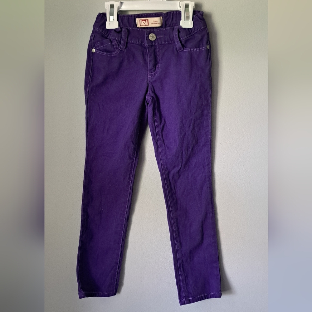 Lei Kate lowrise skinny colored denim jeans girls 6 regular